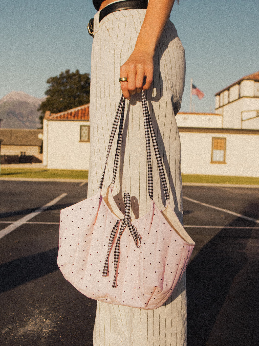 Pink Polka Dot Tote